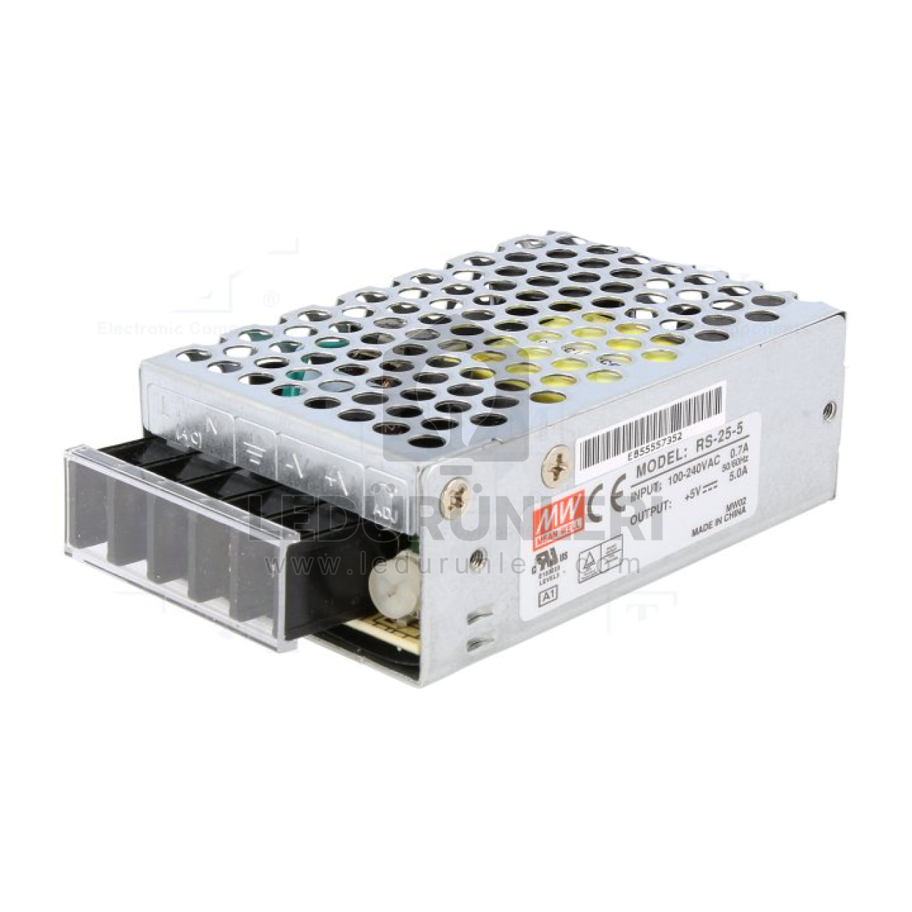 MeanWell RS255 05 Volt 5 Amper Sabit Gerilim Güç Kaynağı