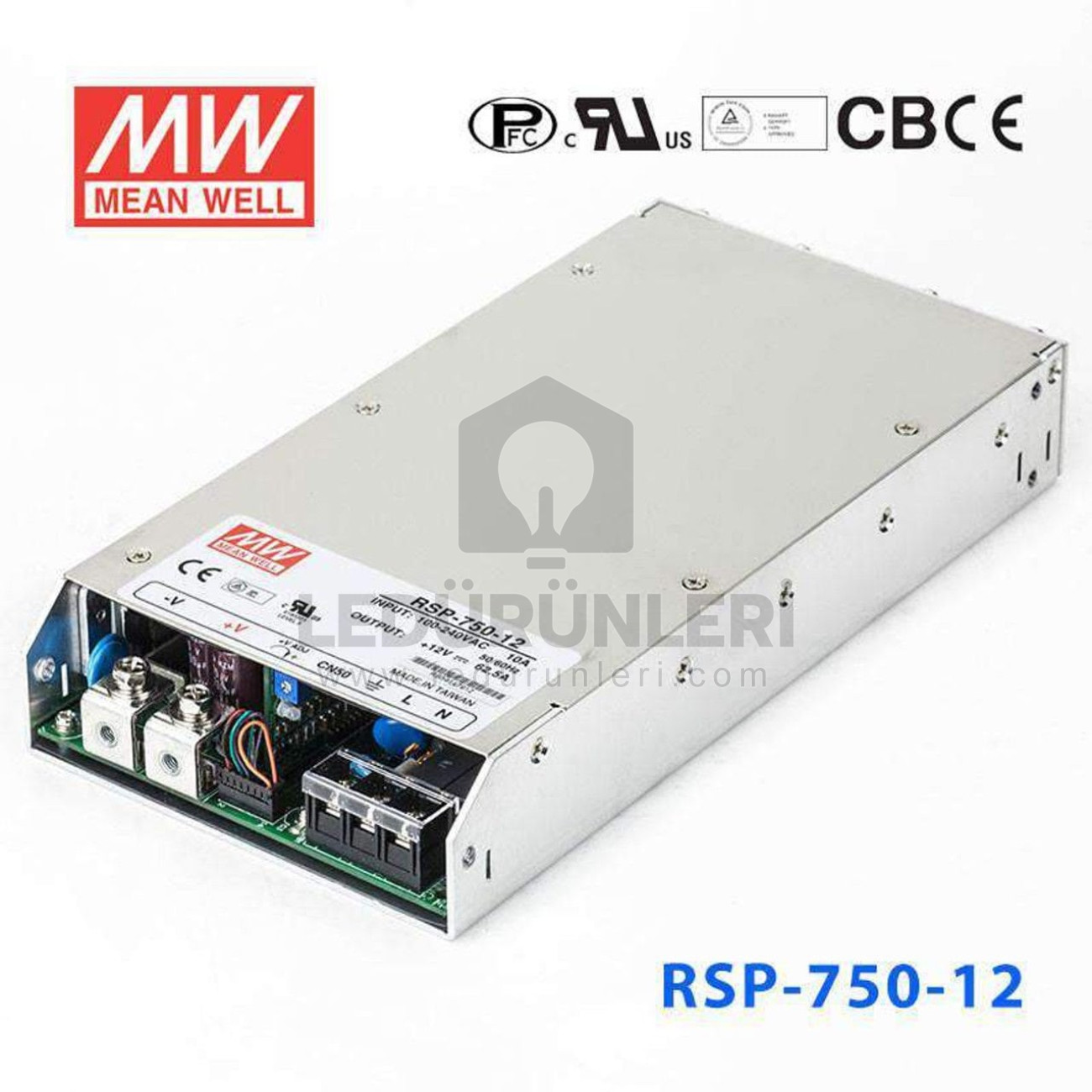 MeanWell RSP-0750-12 12 Volt 62,5 Amper Kutulu Güç Kaynağı