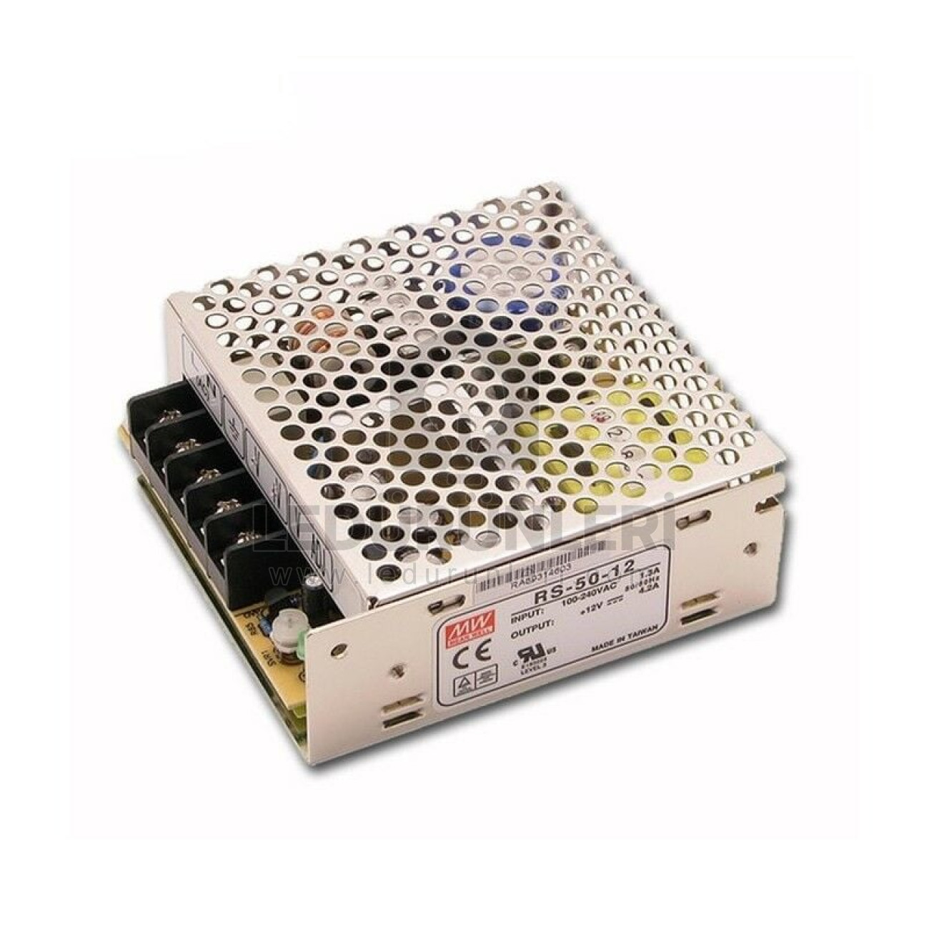 MeanWell RS-50-12 | 12 Volt DC 4.2 Amper 50 Watt Anahtarlamalı Güç Kaynağı