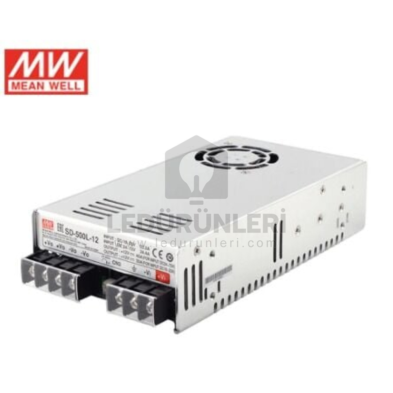 MeanWell SD-500L-12 19-72 Volt Giriş 12 Volt 40 Amper Kutulu Güç Kaynağı