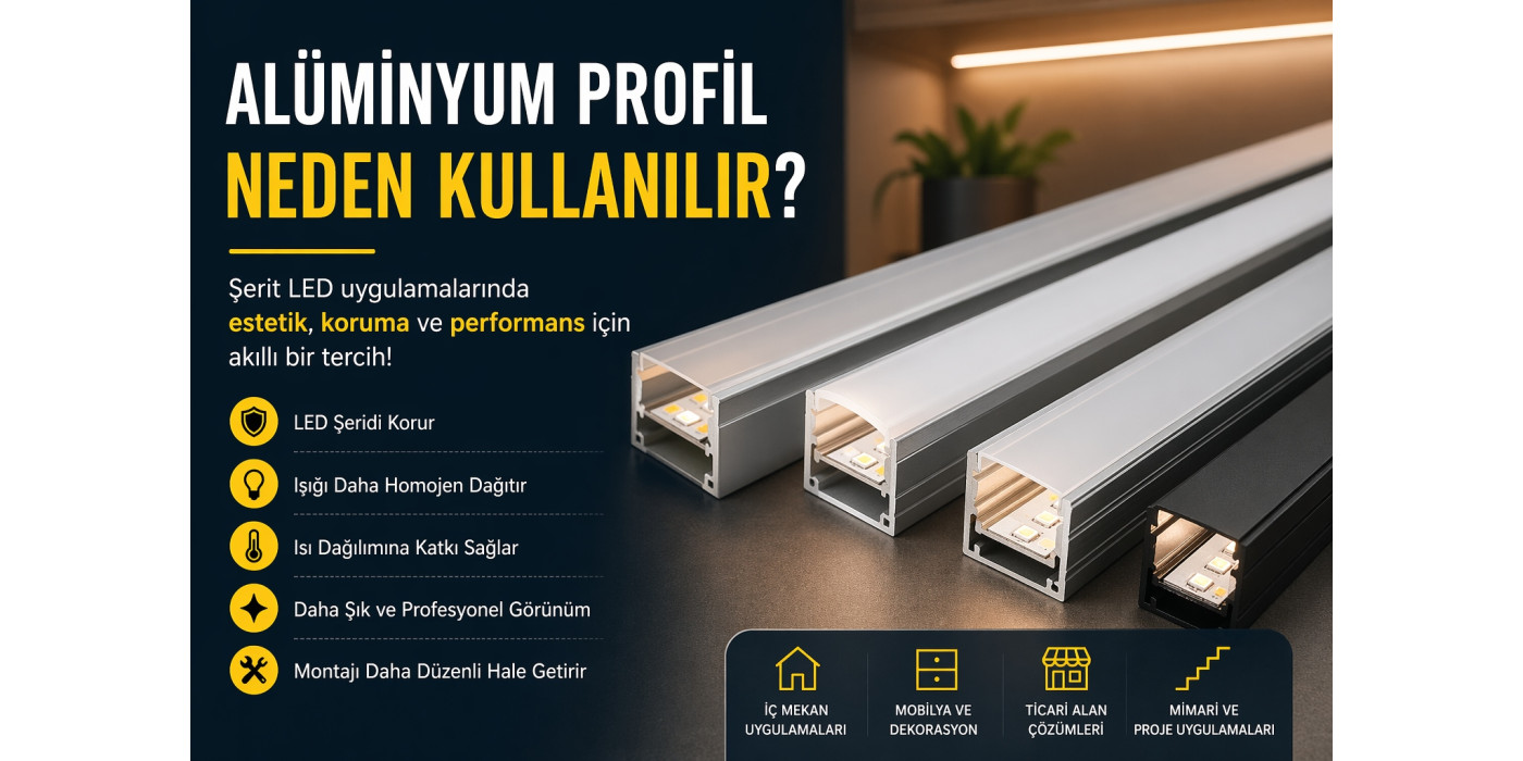 Alüminyum Profil Neden Kullanılır? LED Aydınlatmada Ne İşe Yarar?
