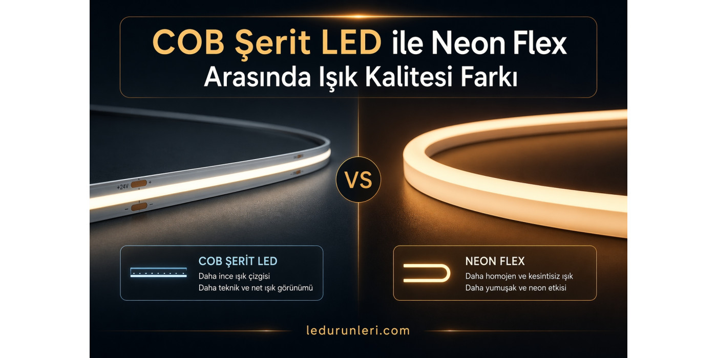 COB Şerit LED ile Neon Flex Arasında Işık Kalitesi Farkı Nedir?