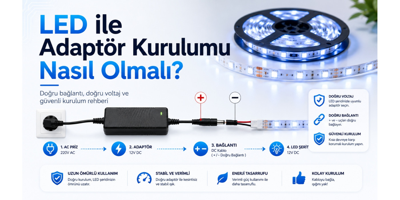 LED ile Adaptör Kurulumu Nasıl Yapılır? LED Adaptör Bağlantısı Nasıl Olmalı?