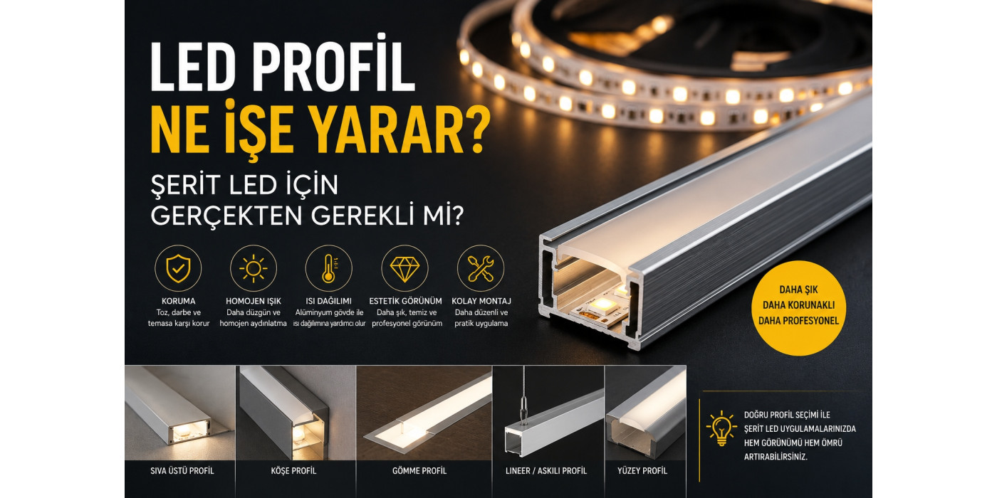 LED Profil Ne İşe Yarar? Şerit LED İçin Gerçekten Gerekli mi?
