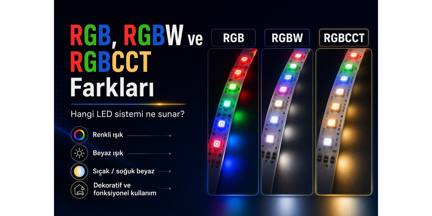 RGB, RGBW ve RGBCCT Farkları Nelerdir? Hangi LED Sistem Kime Uygun?