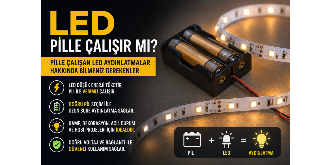 LED Pille Çalışır mı? Pille Çalışan LED Aydınlatma Rehberi