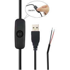 1mt Aç Kapa Anahtar Düğmeli Erkek Soketli Şerit Led USB Kablo (5 Adet)