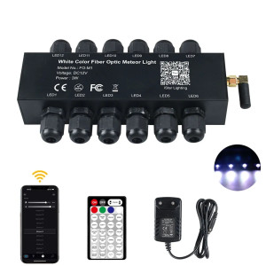12V Beyaz Meteor (Shooting Star) Fiber Optik Işık Motoru | App + RF Kumanda