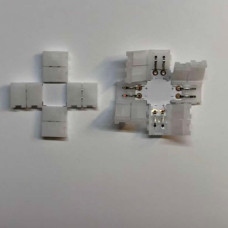 8mm Şerit LED X Birleştirme Aparatı | Tek Renk Şerit LED Artı Konnektör