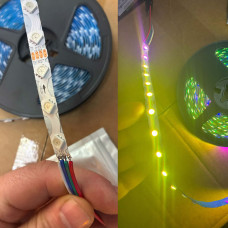 12V S-Type Zigzag Pixel Adreslenebilir RGB Şerit LED | Köşe & Kavis İçin Esnek Şerit - 5 Metre