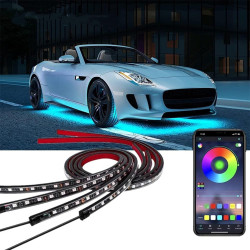 Araç Altı (Animasyonlu Kayan Led) Pixel Şerit Led Aydınlatma 4'Lü Set Blutooth APP Kontrol