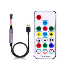 5v Usb Kablolu Müziğe-Sese Duyarlı Pixel Led Rf Kumandalı Kontrol Cihazı