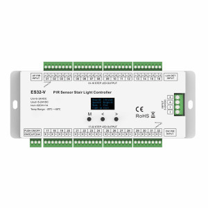 ES32-V Dijital Ekranlı Ayarlanabilir 32 Basamaklı Merdiven Hareket Sensörü