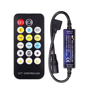 3 Renk Ayarlanabilir CCT Led Dimmer 17 Tuşlu RF Uzaktan Kumandalı Led Kontrol Cihazı DC12V-24V 6A.