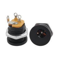 2.1mm Somunlu Yuvarlak Adaptör Soketi | DC Güç Girişi İçin Panel Tipi Soket