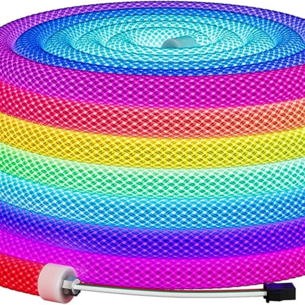 360 Derece Yuvarlak Pixel Set Dekoratif Neon – 5V RGB & Bluetooth Kontrollü, 5m Rulo