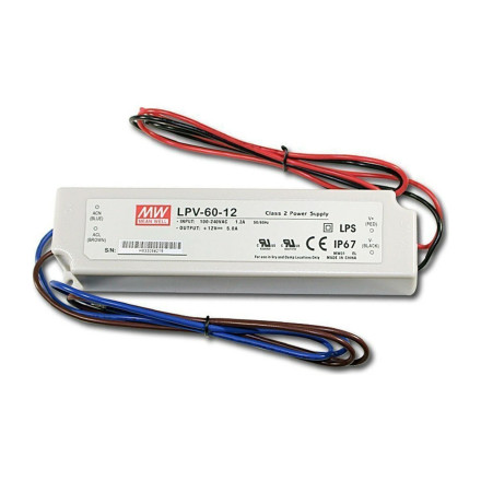 LPV-60-12 12V 5A IP67 Su Geçirmez LED Güç Kaynağı