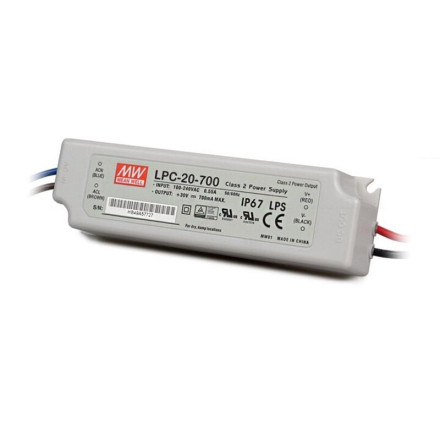 LPC-20-700 3~30Vdc 700mA IP67 LED Güç Kaynağı