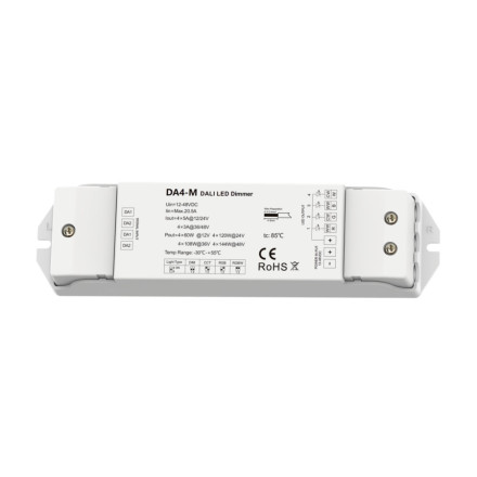 RGBW Tek Kanal DALI Dimmer Alıcı 20.5A - Çok Modlu LED Kontrol