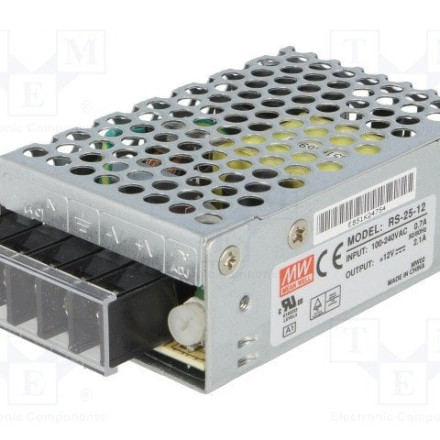 RS-025-12 12 Volt 2.1 Amper Panel Montajlı Kutulu Güç Kaynağı